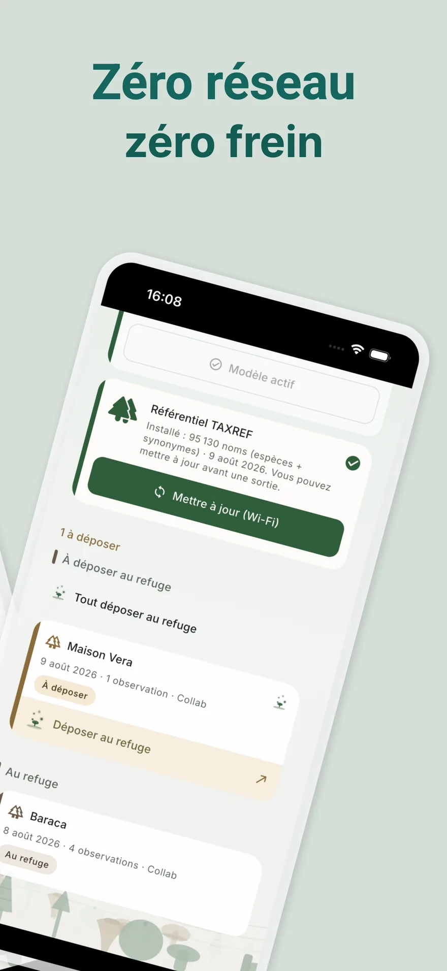 Référentiel TAXREF local et file de dépôt